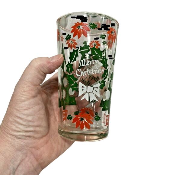 Vintage Merry Christmas Holiday Glasses Set (5) Mod Tree & New Years Tumblers - Picture 5 of 9